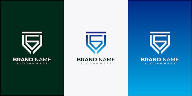 Creatieve lijn letter G logo ontwerp inspiratie blauwe kleur voor de kleurovergang