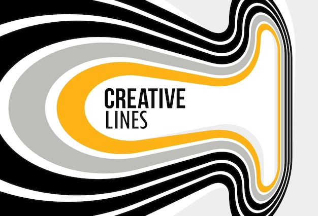 Creatieve lijnen vector abstracte achtergrond 3D perspectief lineaire grafische ontwerp compositie strepen in dimensionale rotatie poster of banner