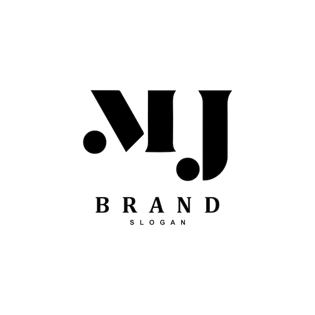 Creatieve luxe letter M en J of MJ logo ontwerp vector