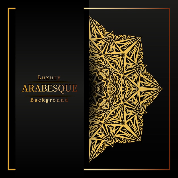 Creatieve luxe mandala achtergrond met gouden arabesque decoratie