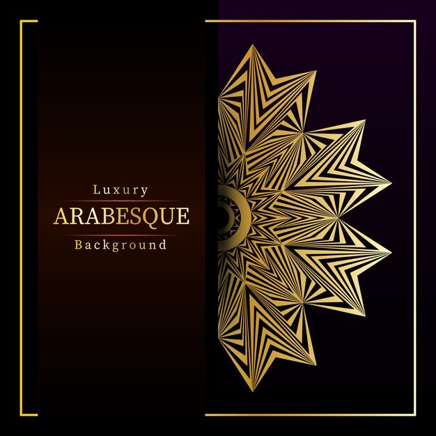 Creatieve luxe mandala achtergrond met gouden arabesque decoratie