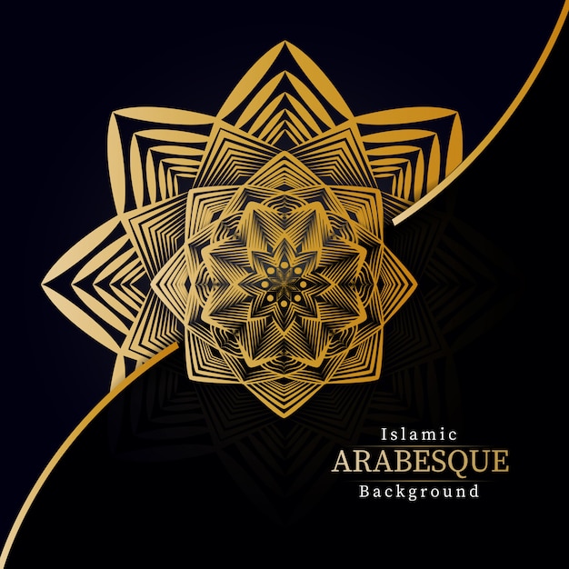 Creatieve luxe mandala achtergrond met gouden arabesque decoratie