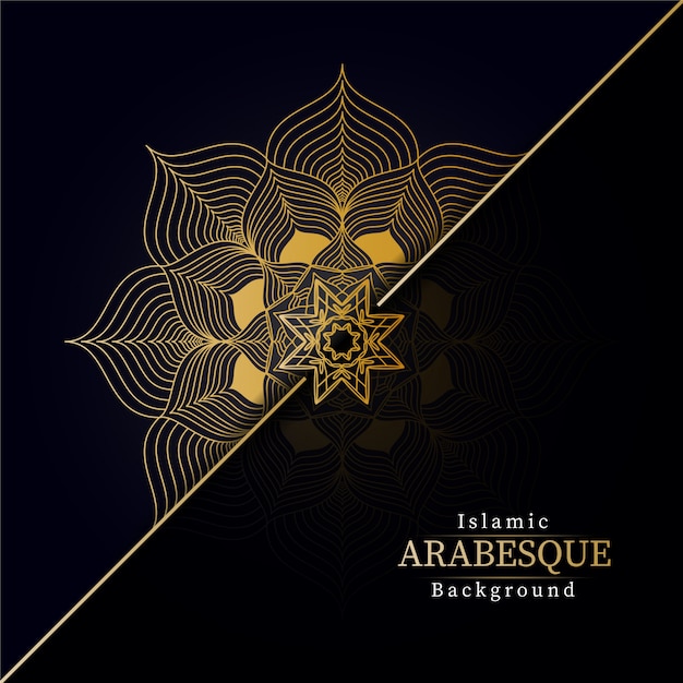 Creatieve luxe mandala achtergrond met gouden arabesque decoratie