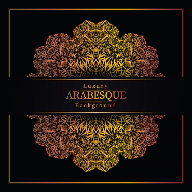 Creatieve luxe mandala achtergrond met gouden arabesque patroon