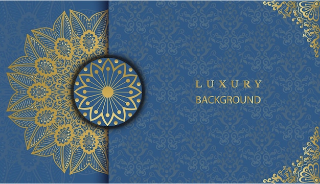 Creatieve luxe sier mandala ontwerp achtergrond in gouden kleur. decoratieve wenskaart.