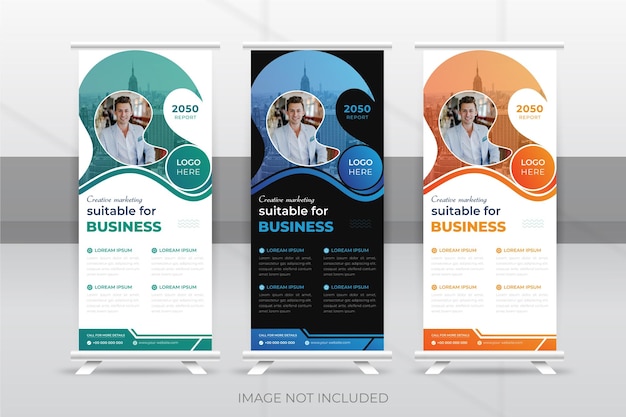 Creatieve marketing business roll-up banner ontwerpsjabloon