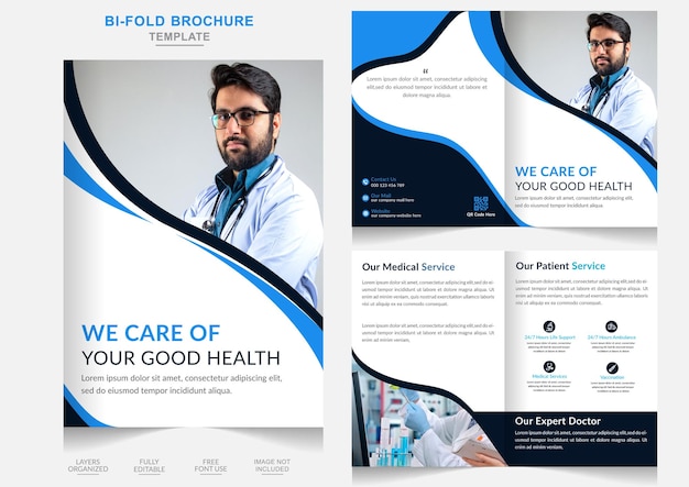 Creatieve medische brochure Sjabloon achter- en binnenpagina's presentatie bedrijfsprofiel