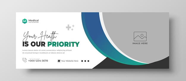 Creatieve medische gezondheidszorg social media cover en web banner sjabloon