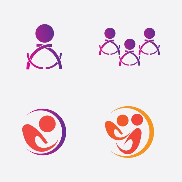 Creatieve mensen logo ontwerp sjabloon met circleFlat Vector Logo ontwerp sjabloon Element