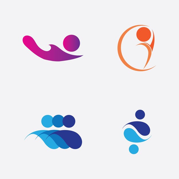 Creatieve mensen logo ontwerp sjabloon met circleFlat Vector Logo ontwerp sjabloon Element