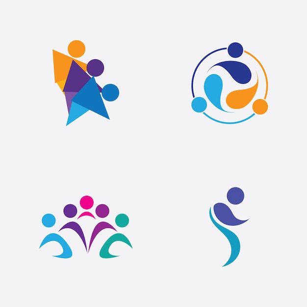 Creatieve mensen logo ontwerp sjabloon met circleFlat Vector Logo ontwerp sjabloon Element