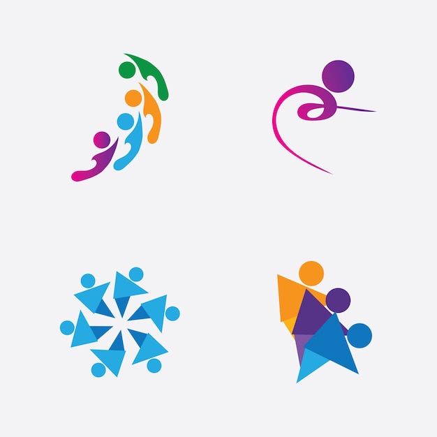 Creatieve mensen logo ontwerp sjabloon met circleFlat Vector Logo ontwerp sjabloon Element