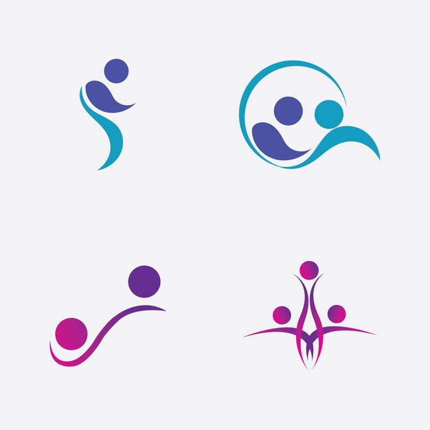 Creatieve mensen logo ontwerp sjabloon met circleFlat Vector Logo ontwerp sjabloon Element
