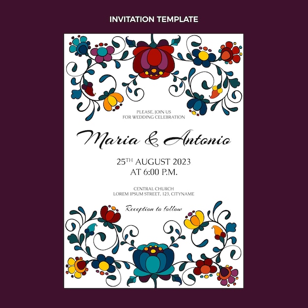 Vector creatieve mexicaanse huwelijksuitnodiging