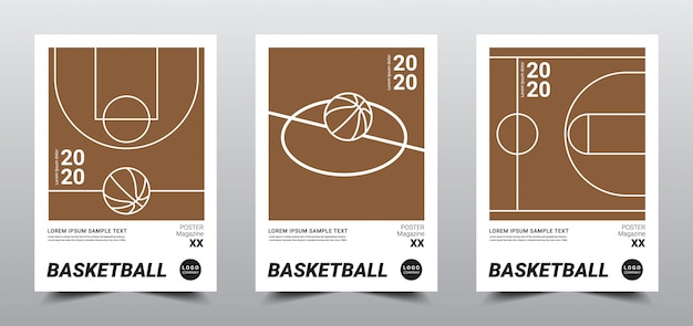 Creatieve minimale basketbal poster sjabloon