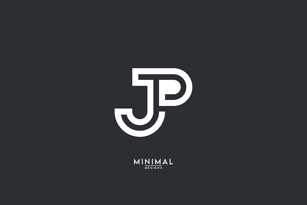 Creatieve minimale PJ JP brief bedrijfslogo initiaal gebaseerd Monogram icoon vector