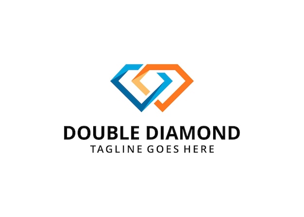 Creatieve moderne abstracte illustratie van twee diamanten. geometrische logo ontwerpsjabloon