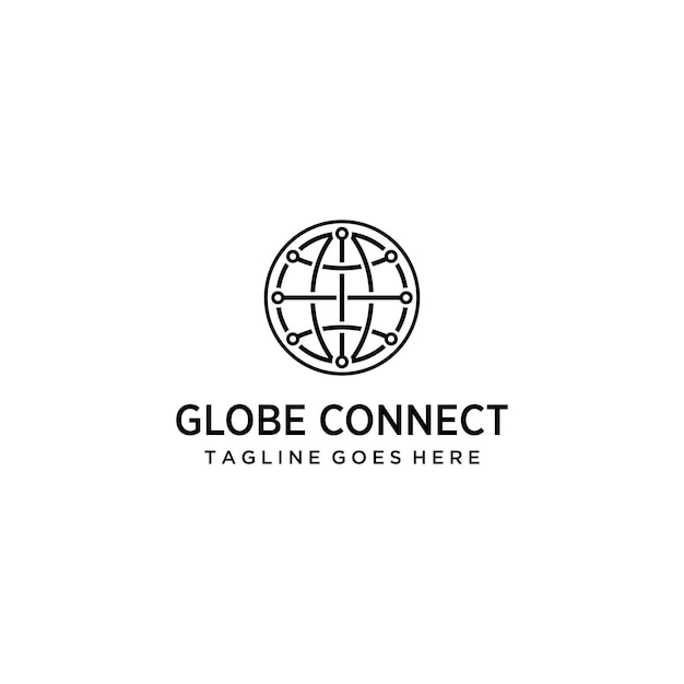 Creatieve moderne globe connect wereld logo sjabloon vectorillustratie
