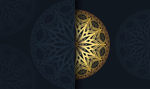 Creatieve moderne koele gradiënt gouden kleur met luxe kleur mandala creatieve kunst achtergrond sjabloon vector