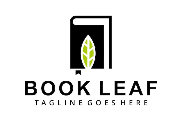 Creatieve moderne onderwijs logo ontwerp illustratie met behulp van boek en natuur blad pictogrammalplaatje