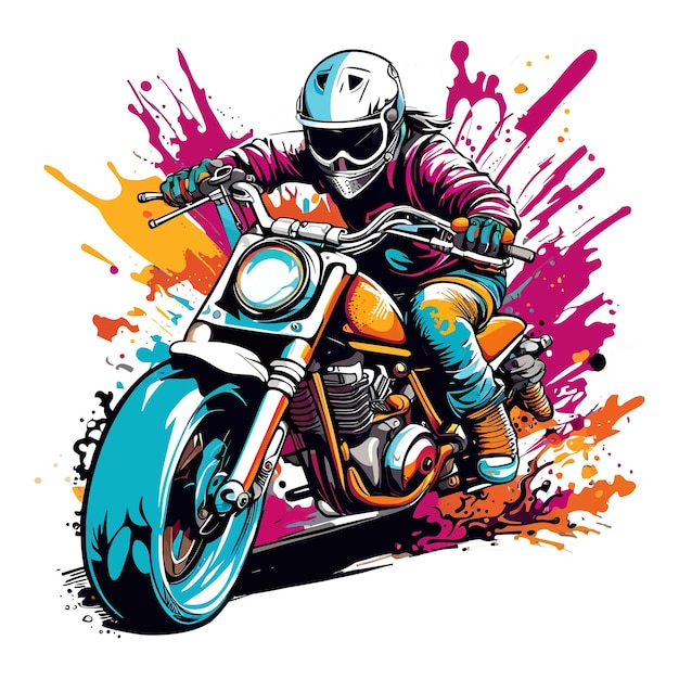 Creatieve Motorfiets Graffiti Illustratie