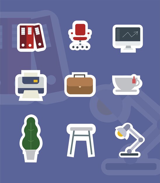 Vector creatieve office work element clip art illustratie