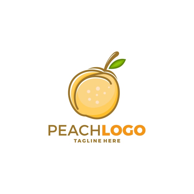 Creatieve perzik oranje logo symbool ontwerp illustratie
