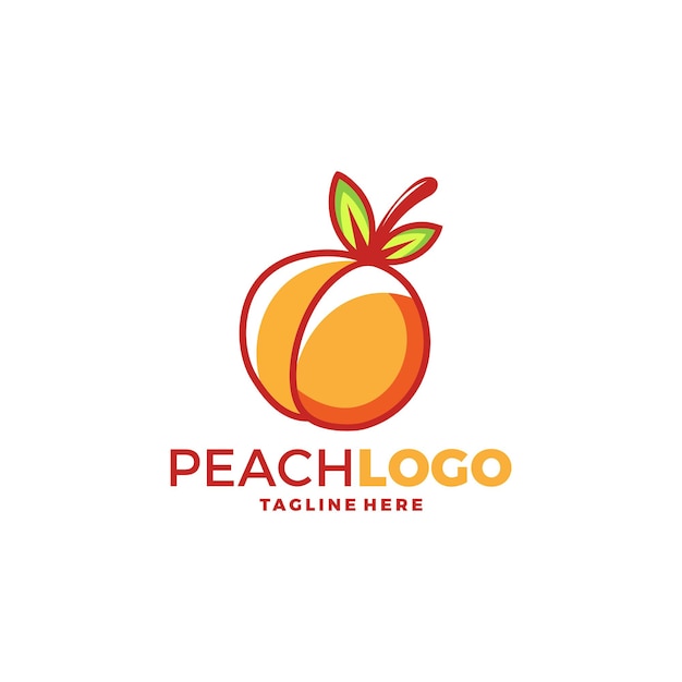 Creatieve perzik oranje logo symbool ontwerp illustratie