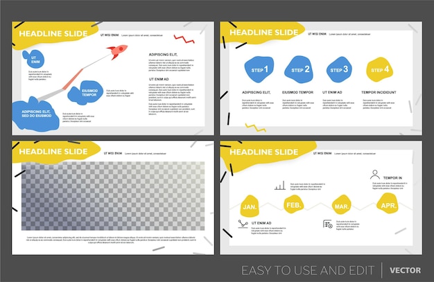 Vector creatieve presentatiesjablonen elementen op een blauwe achtergrond vector infographics