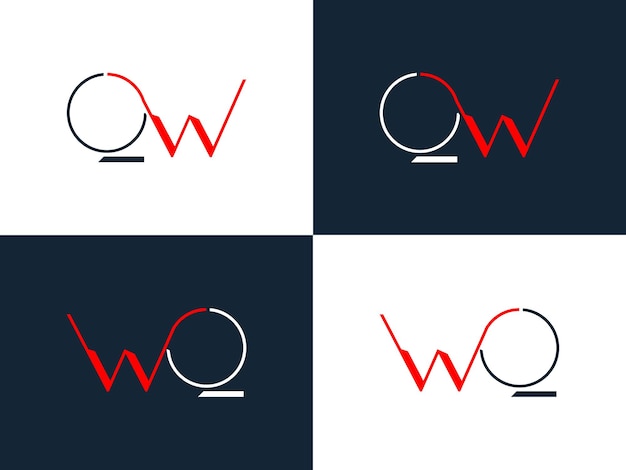 Creatieve qw, wq brieven logo, pictogram ontwerp sjabloon vector, bedrijfslogo van het einde van het bedrijf.