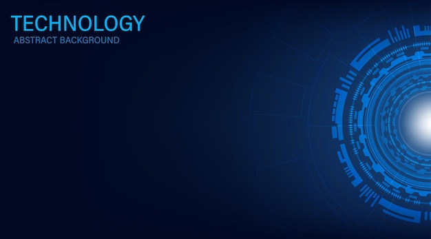 Creatieve ronde blauwe hi tech abstracte achtergrond Futuristische ronde schakeling met processorbord