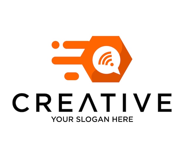 creatieve signaal logo veelhoek