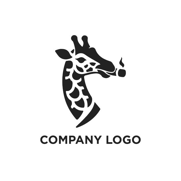 Vector creatieve slimme giraffe logo ontwerp merkidentiteit vector