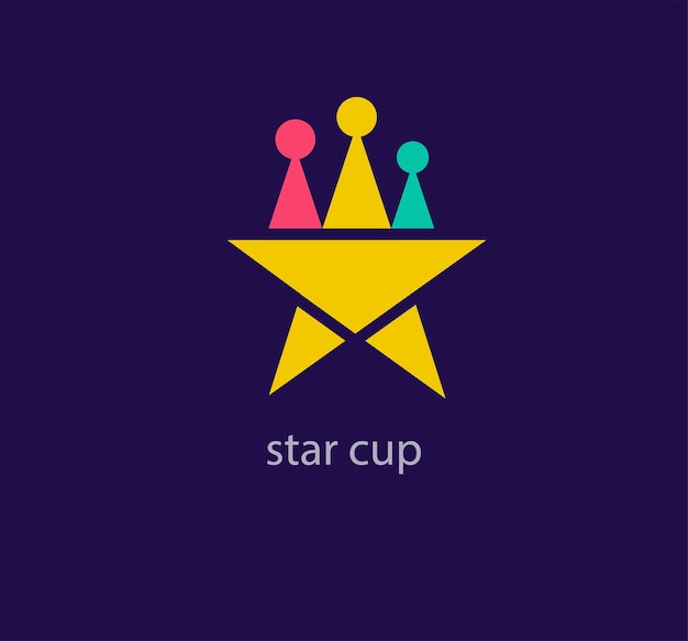 Vector creatieve star cup logo-ontwerp modern design kleur luxe star-logo sjabloon vector