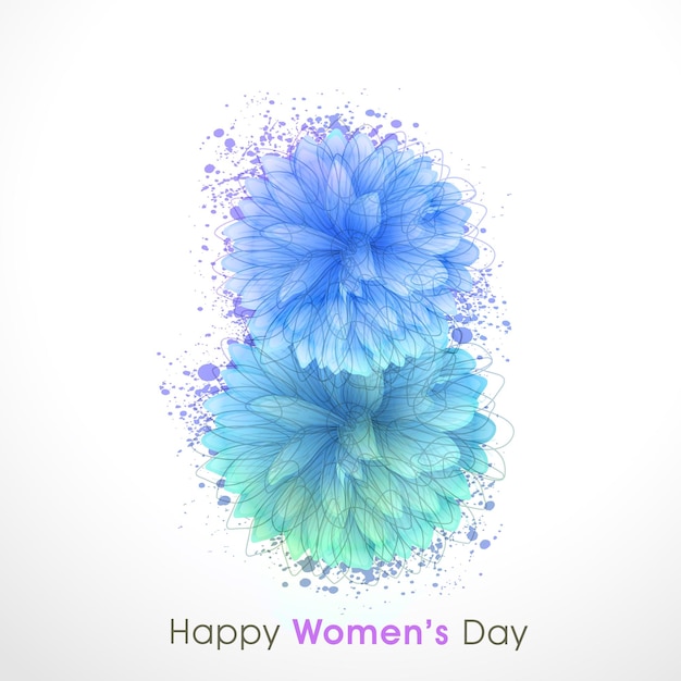 Creatieve tekst 8 maart gemaakt door prachtige blauwe bloemen voor Happy Womens Day Celebration Concept
