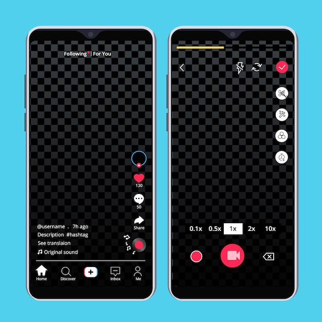 Vector creatieve tiktok video-interface