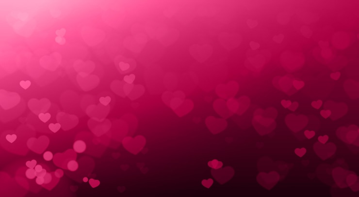 Vector creatieve valentijnsdag achtergrond wazig harten bokeh mooie elegante