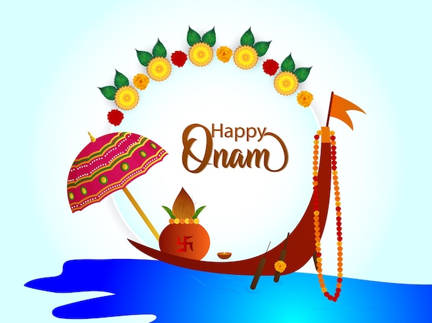 Vector creatieve vectorillustratie van happy onam background