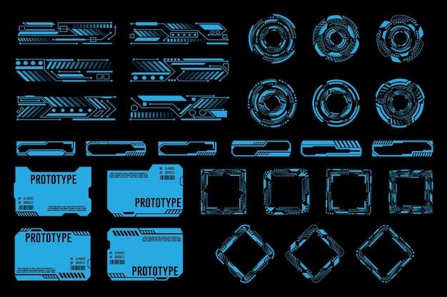 Creatieve vectorillustratie van HUD-interface-elementen set infographics Sci Fi-ontwerp