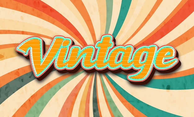 Creatieve vintage 3d bewerkbare teksteffecten mockup-sjabloon