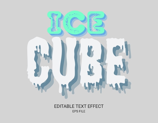 Creatieve vloeibare ijs tekst effect vector volledig bewerkbaar