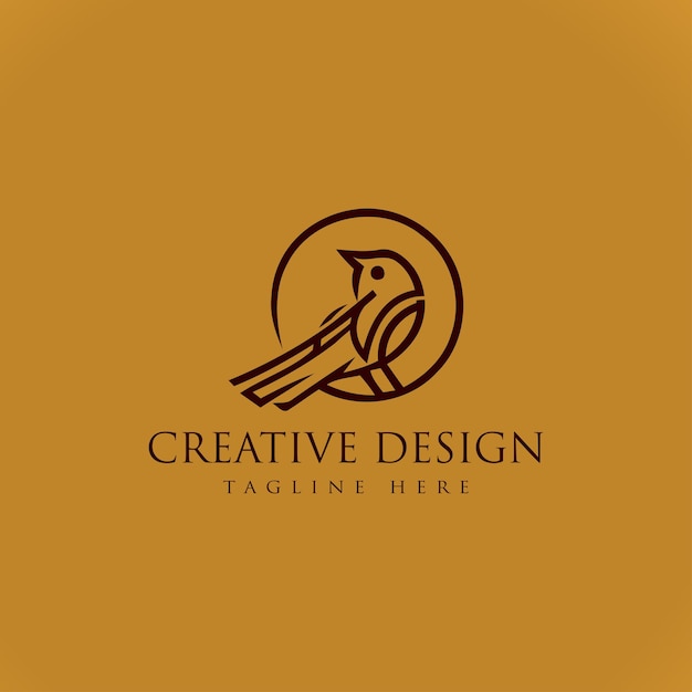 Creatieve vogel lijn vector logo ontwerp