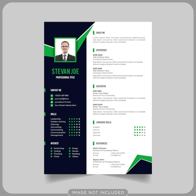 Creatieve vorm cv- of cv-sjabloon