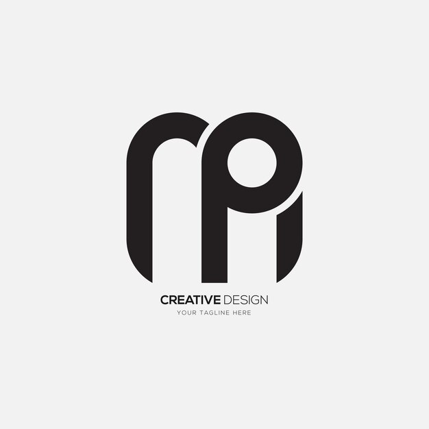 Creatieve vormbrief npm modern uniek monogramlogo