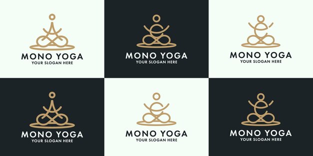 Creatieve yoga logo verzamelbrief aas