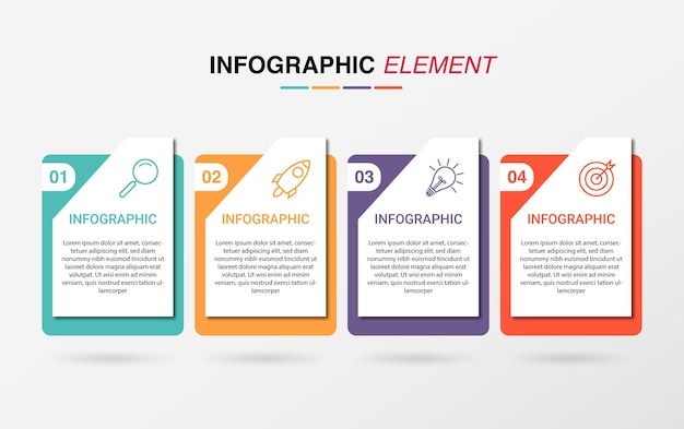 Vector creatieve zakelijke infographic sjabloon met 4 opties infographics sjabloon