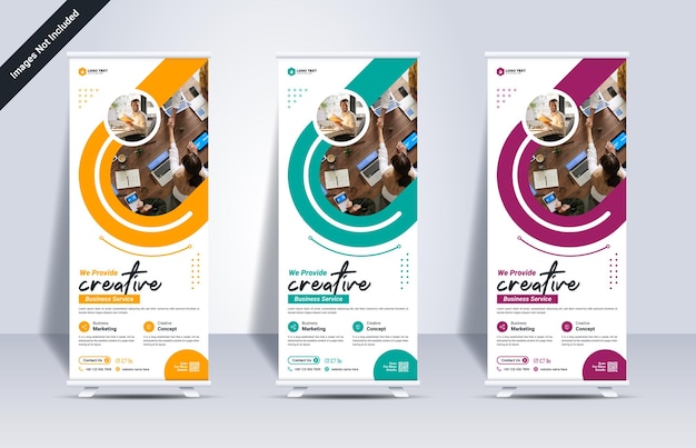 Creatieve zakelijke marketing rollup banner sjabloonontwerp