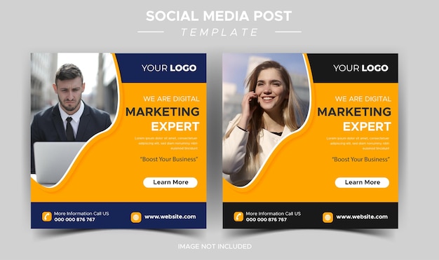 Creatieve zakelijke marketingexpert instagram postsjabloon