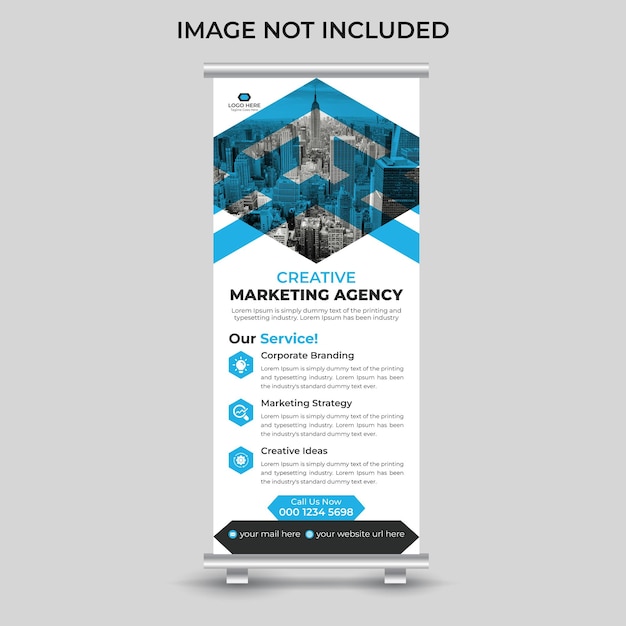 Creatieve zakelijke moderne zakelijke roll-up banner standee banner ontwerpsjabloon