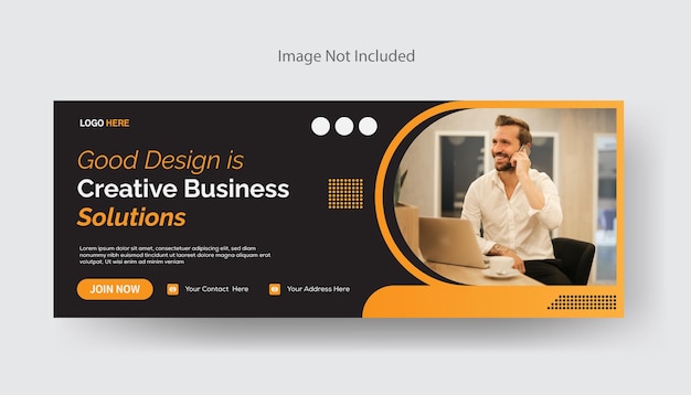 Creatieve zakelijke oplossing marketing sociale media Facebook cover banner post sjabloon